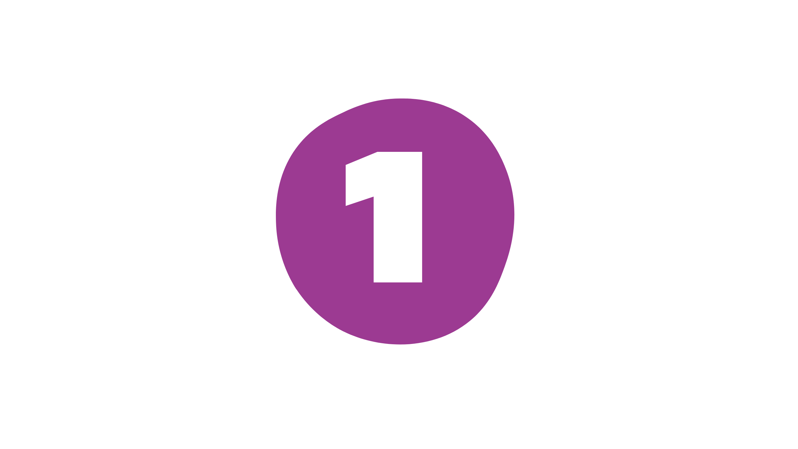 Graphic of the number '1' in purple circle.