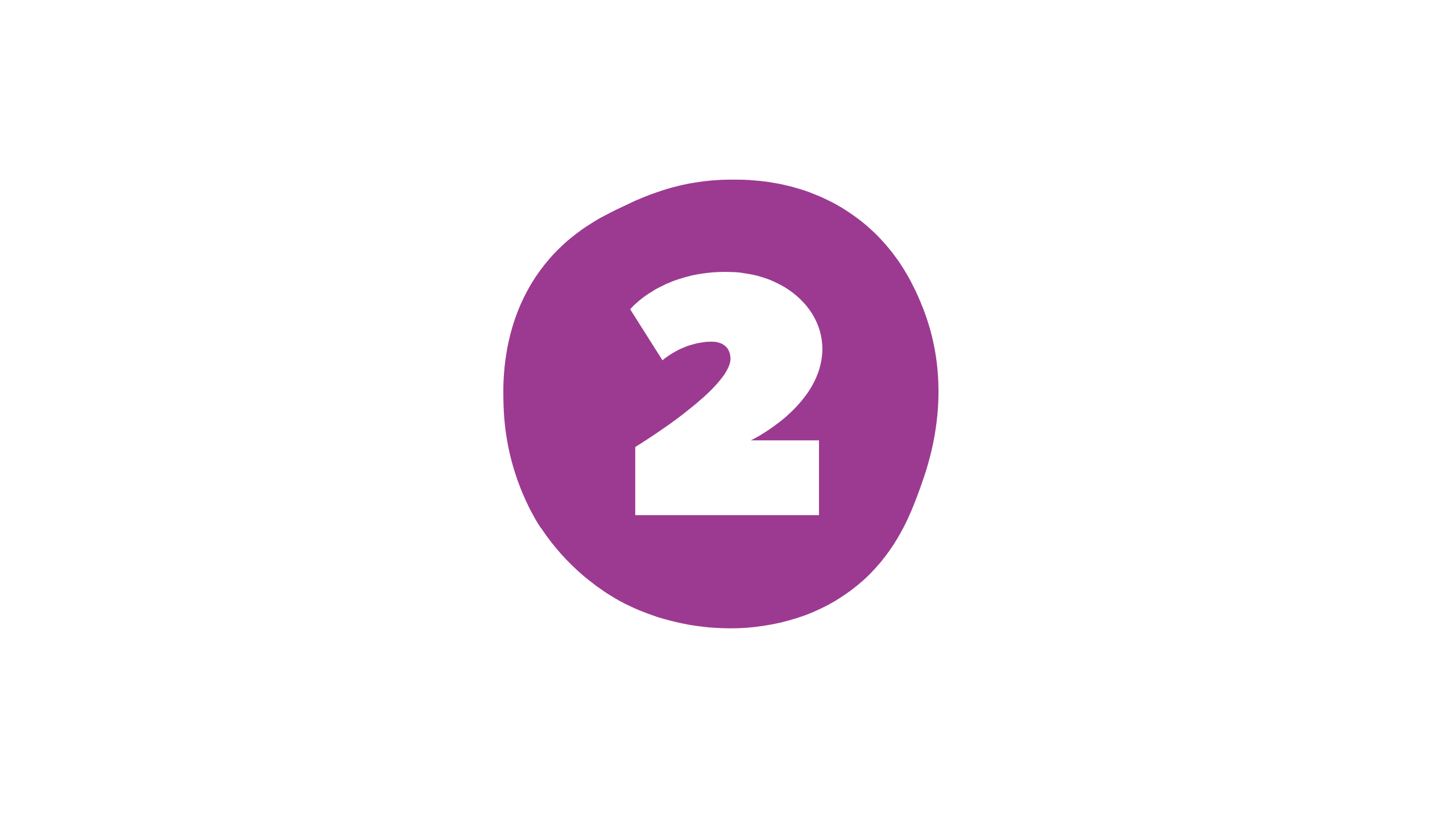 Graphic of the number '2' in purple circle.
