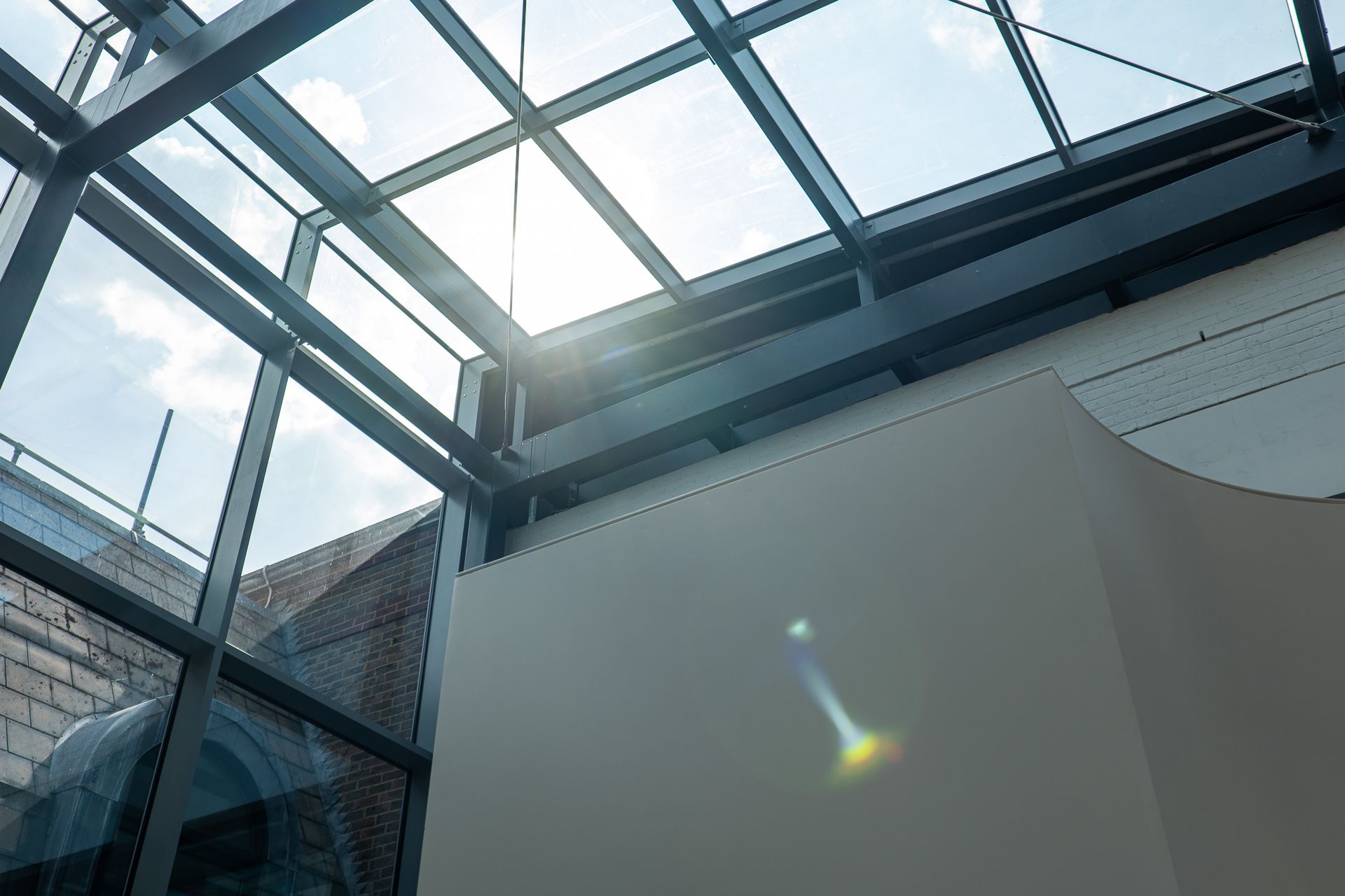 The skylight windows at the RCOG office, with sunlight shining through