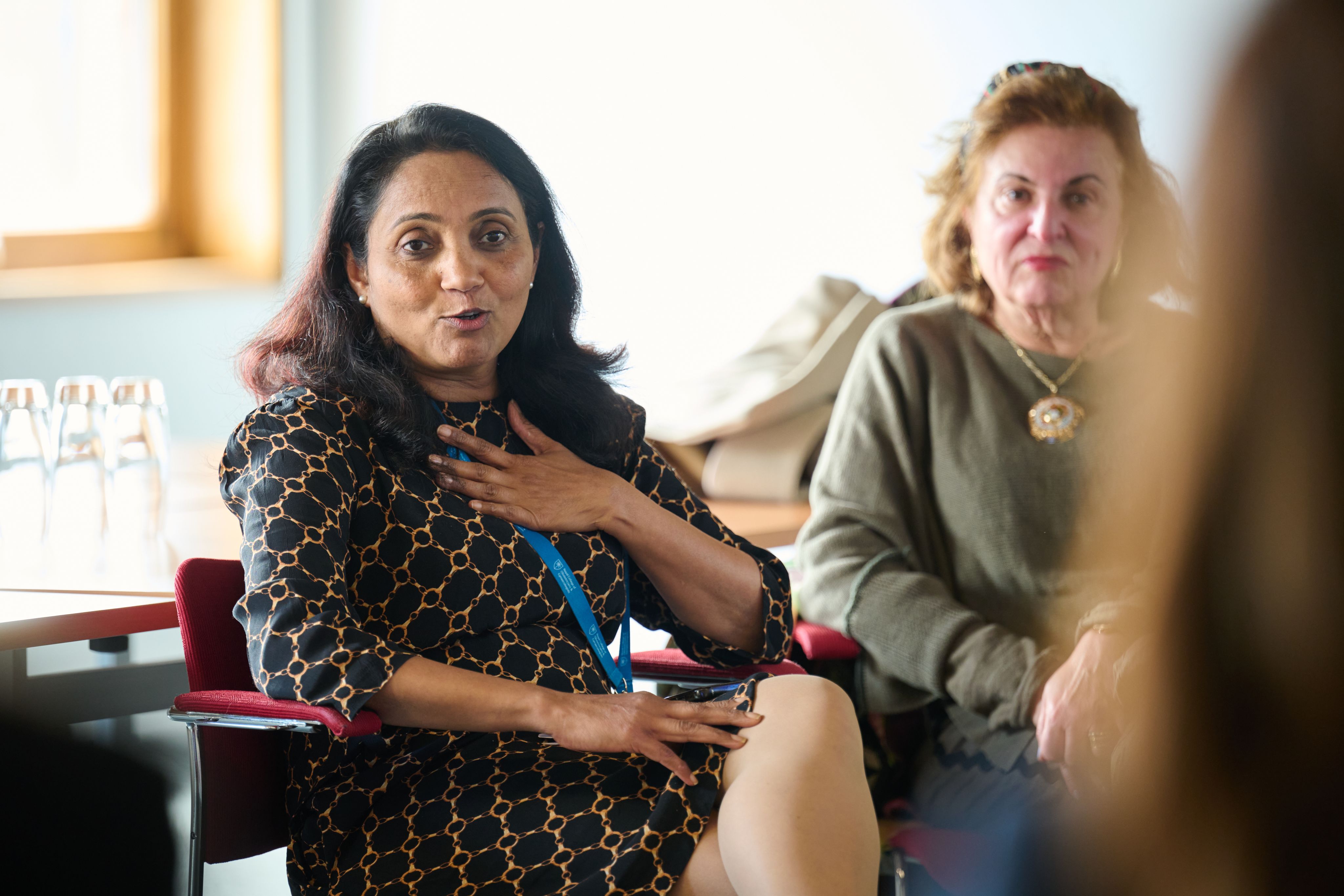 Vice President for Clinical Quality, Geeta Kumar, is talking to someone behind the camera.